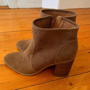 Brown Heeled Booties Size 9.5